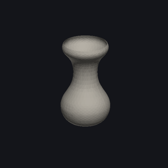 Turned vase — a NURBS surface of revolution